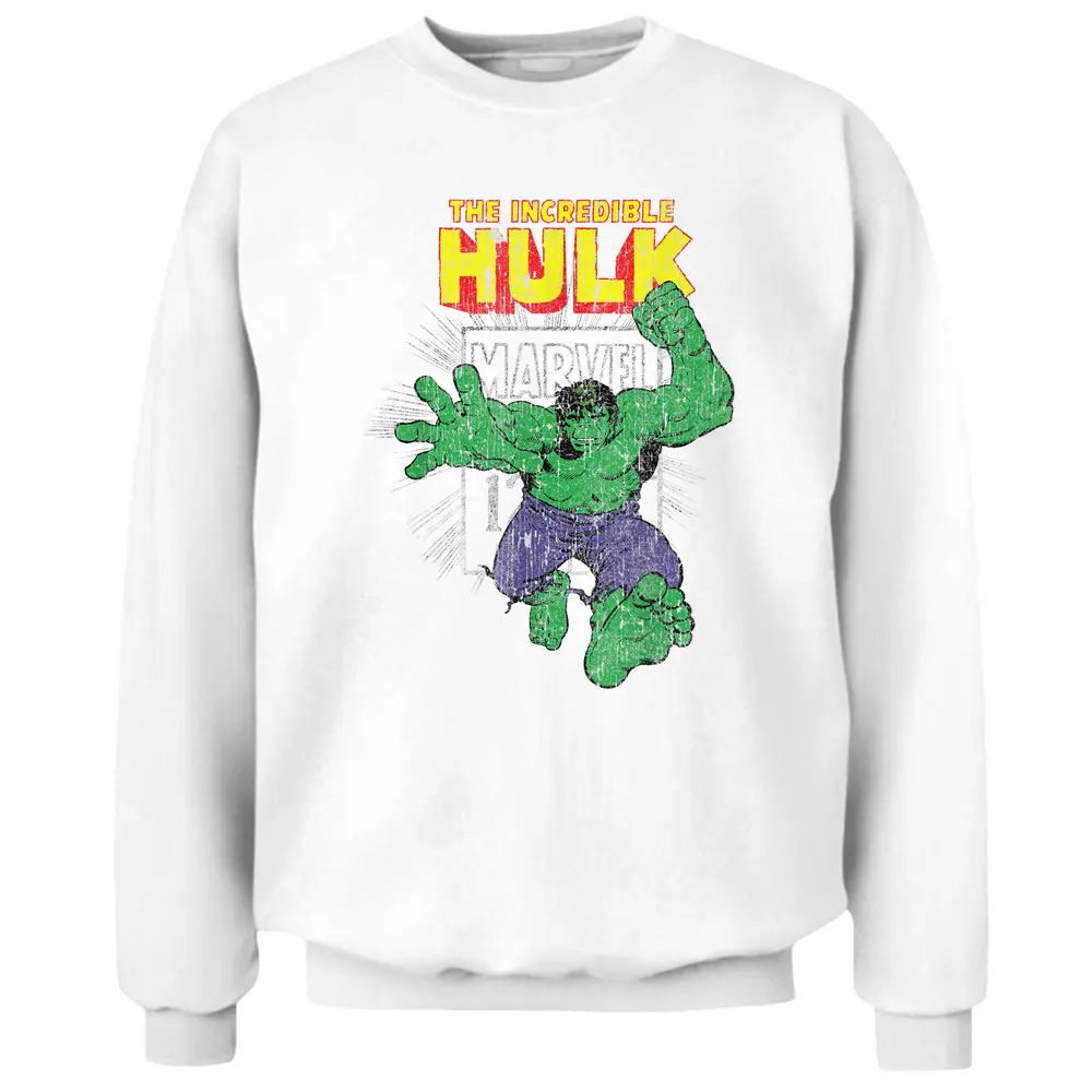 The Incredible Hulk Retro Comic Book Stamp Logo Pullover Sweatshirt