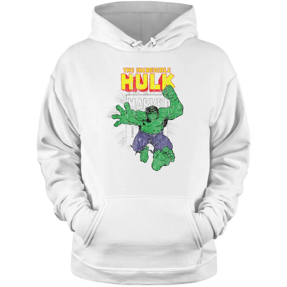 The Incredible Hulk Retro Comic Book Stamp Logo Pullover Hoodie