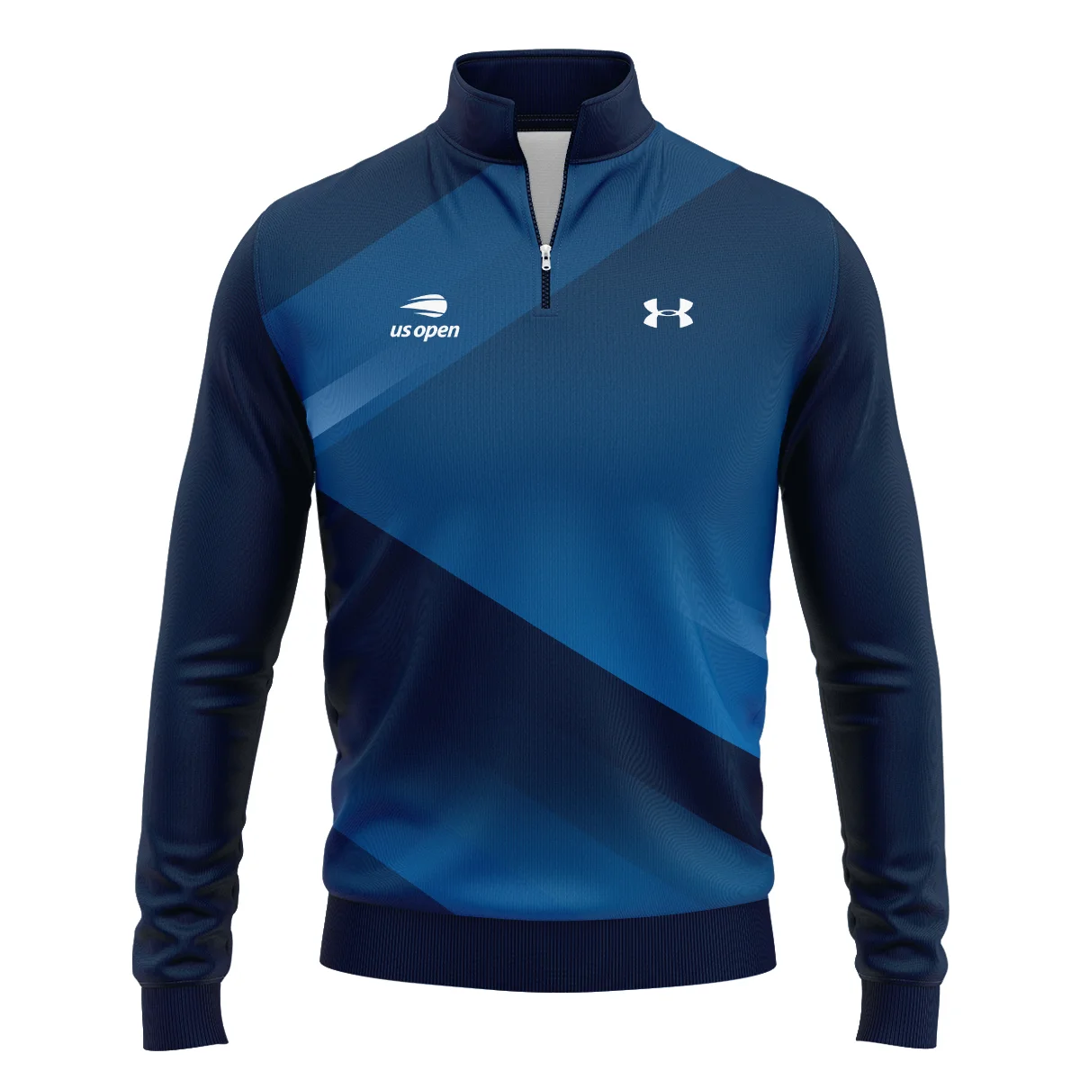 US Open Tennis Champions Dark Blue Background Under Armour Polo Shirt Mandarin Collar Polo Shirt