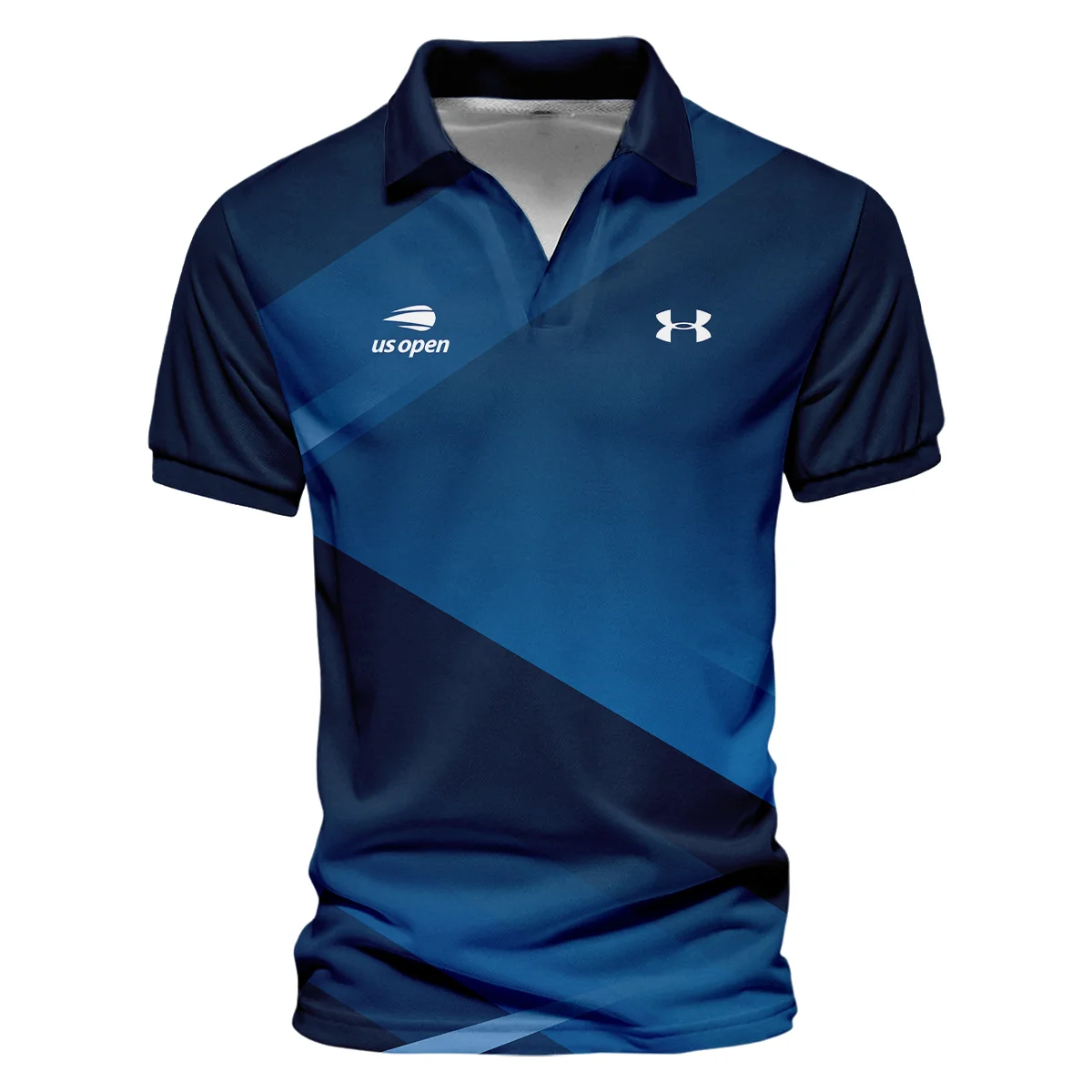US Open Tennis Champions Dark Blue Background Under Armour Vneck Polo Shirt Style Classic Polo Shirt For Men
