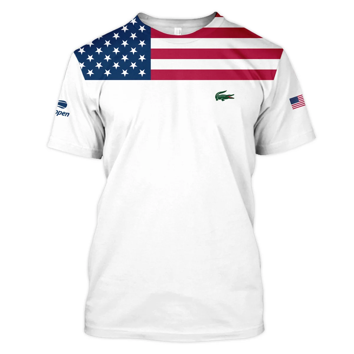 US Open Tennis Champions Lacoste USA Flag White Unisex T-Shirt Style Classic T-Shirt