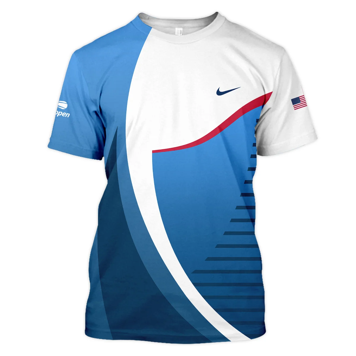 US Open Tennis Champions Nike Dark Blue Red White Mandarin collar Quater-Zip Long Sleeve