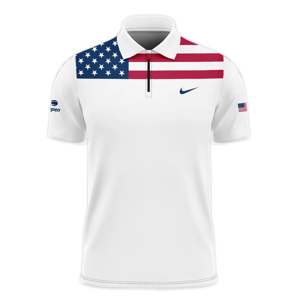 US Open Tennis Champions Nike USA Flag White Polo Shirt Style Classic Polo Shirt For Men