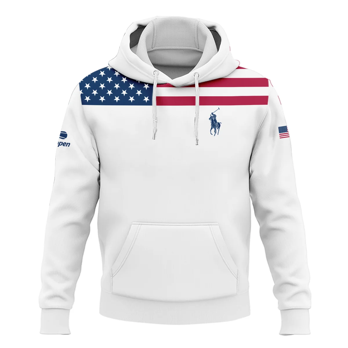 US Open Tennis Champions Ralph Lauren USA Flag White Vneck Polo Shirt Style Classic Polo Shirt For Men