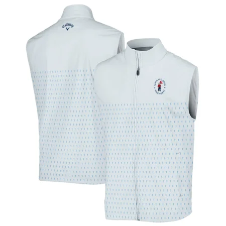 U.S Open Trophy Pattern Light Blue 124th U.S. Open Pinehurst Callaway Zipper Polo Shirt Style Classic Zipper Polo Shirt For Men