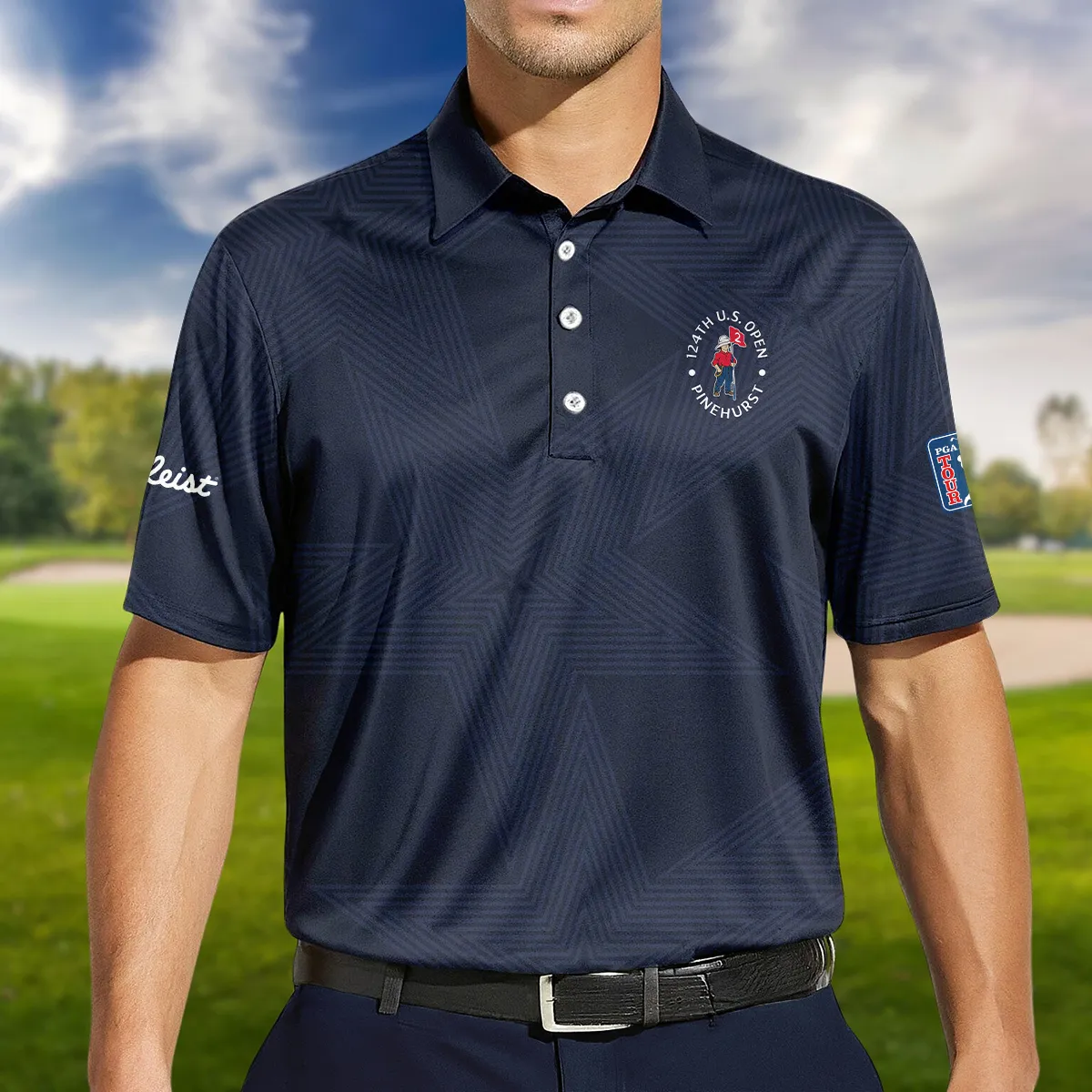 Golf Navy Color Star Pattern 124th U.S. Open Pinehurst Titlest Hoodie Shirt Style Classic
