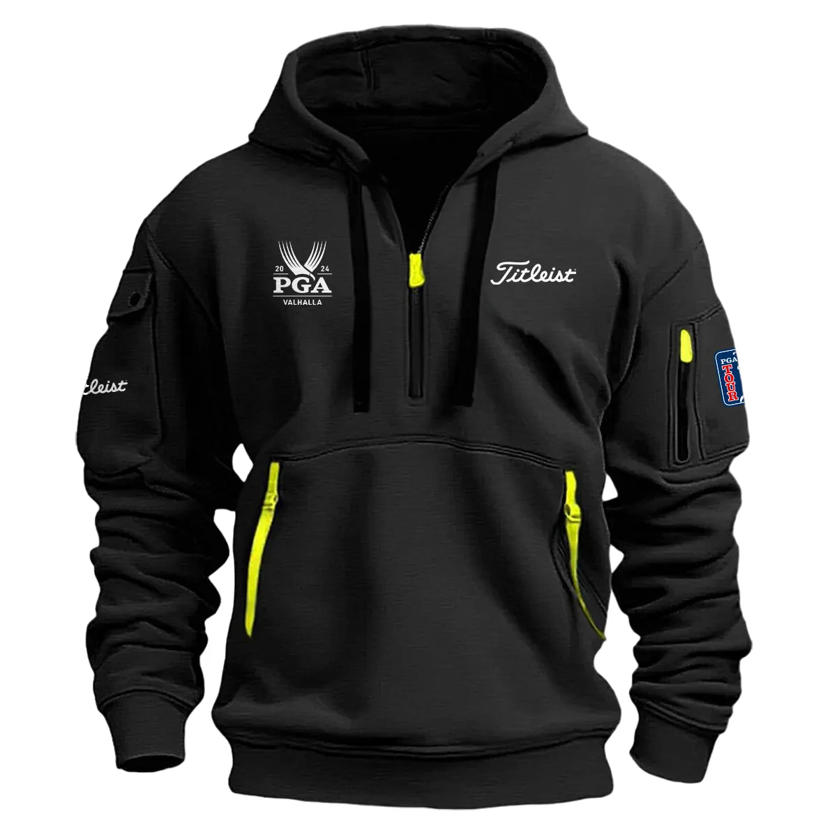 Black Color Titleist Fashion Hoodie Half Zipper 2024 PGA Championship Valhalla Gift For Fans
