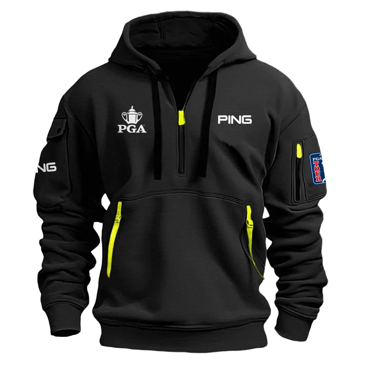 Black Color Brand Ping Hoodie Half Zipper PGA Championship Gift For Fans