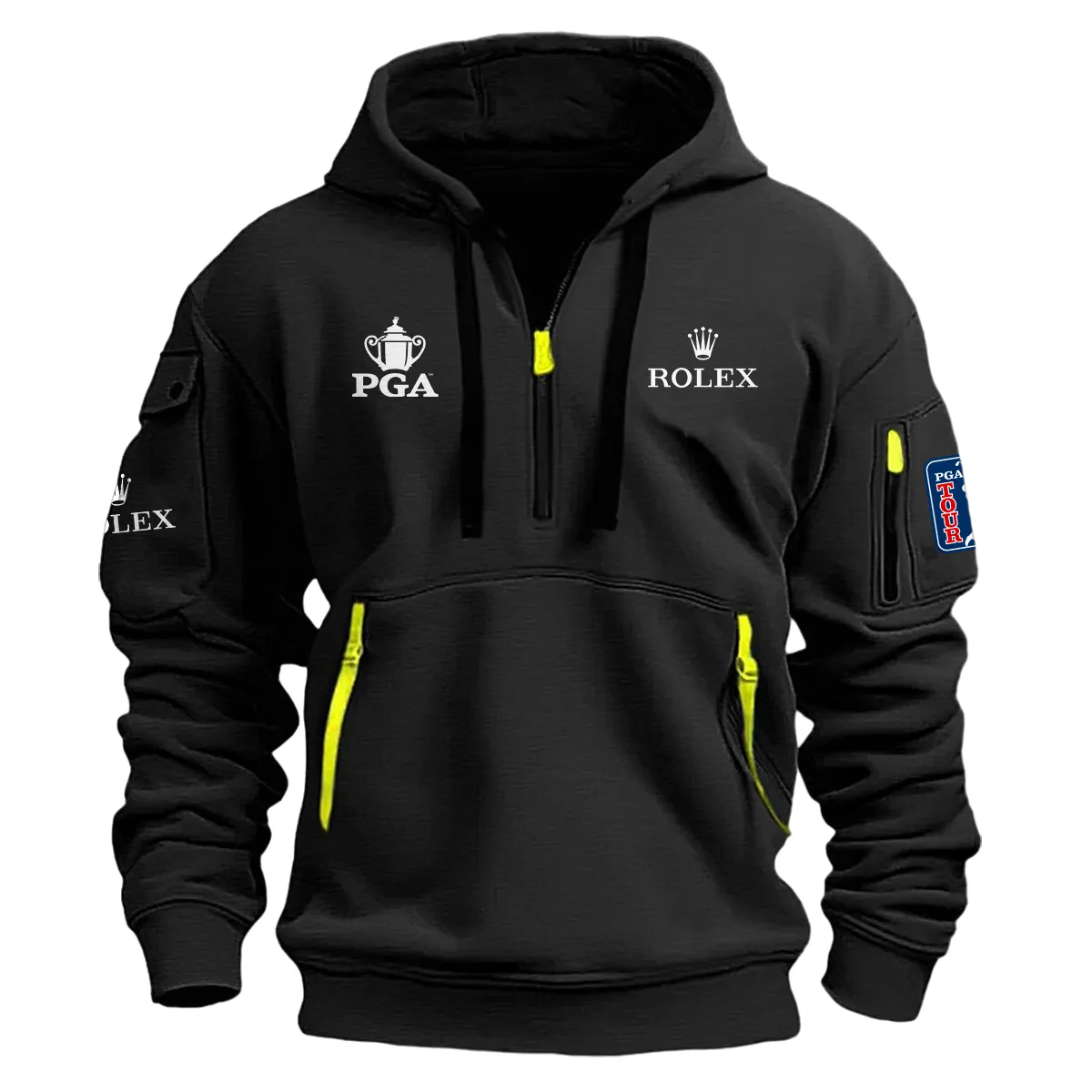 Black Color Brand Rolex Hoodie Half Zipper PGA Championship Gift For Fans