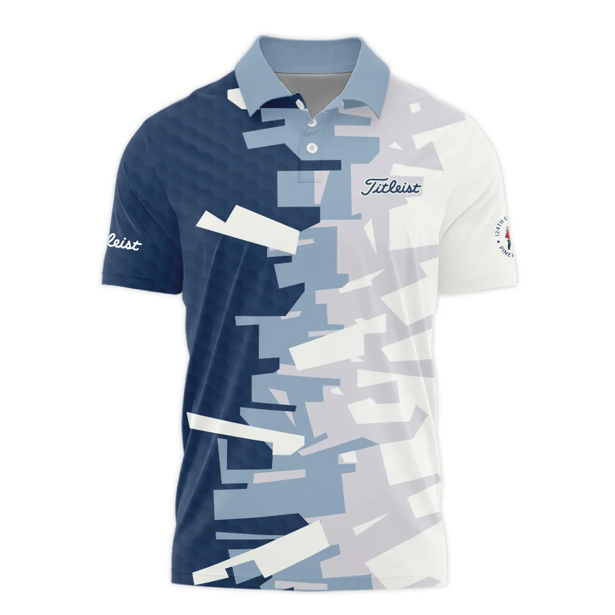 Golf Abstract Pattern 124th U.S. Open Pinehurst Titleist Style Classic, Short Sleeve Round Neck Polo Shirt
