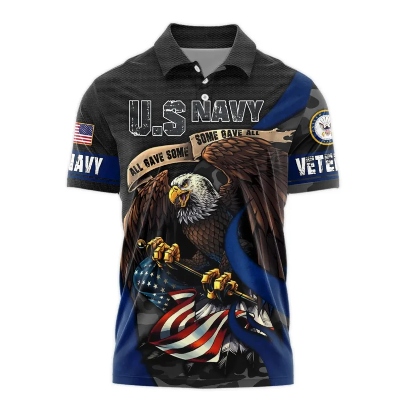 All Gave Some Some Gave All Veteran Eagle Flag U.S. Navy Veterans All Over Prints Polo Shirt