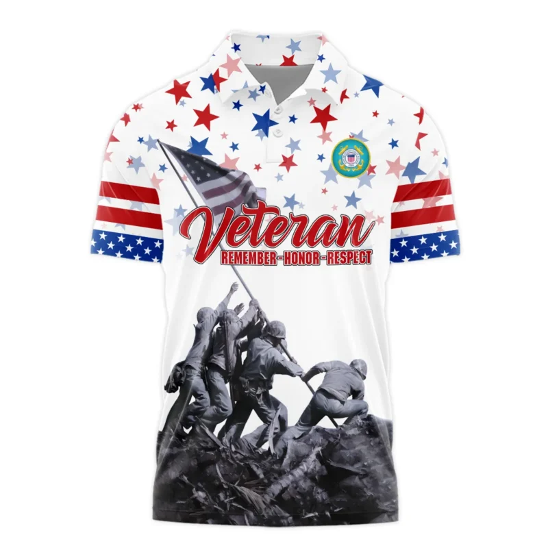 Veteran Memorial Day Remember Honor Respect U.S. Coast Guard Veterans All Over Prints Polo Shirt