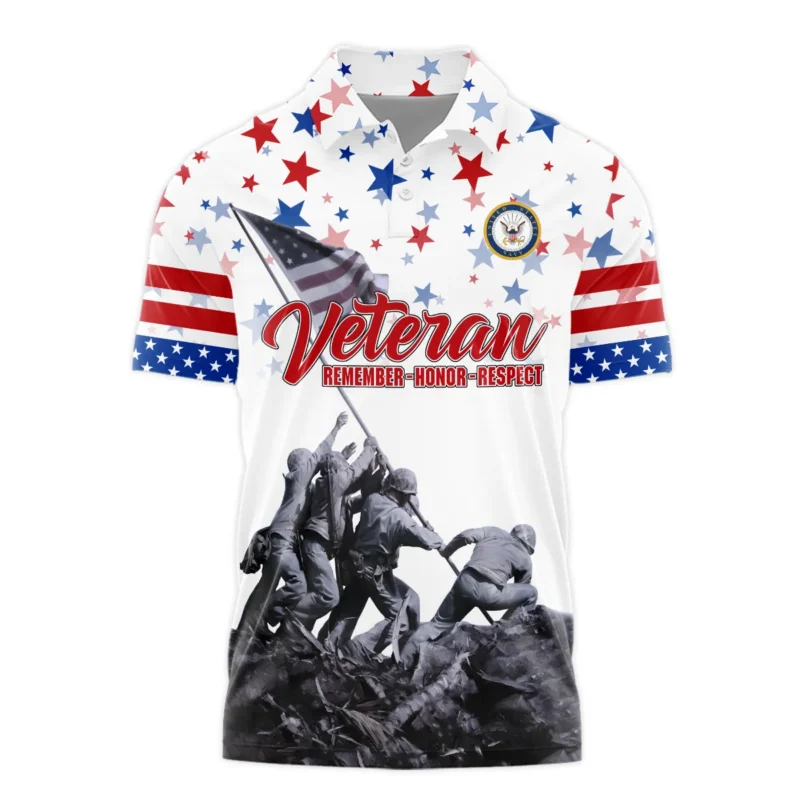 Veteran Memorial Day Remember Honor Respect U.S. Navy Veterans All Over Prints Polo Shirt