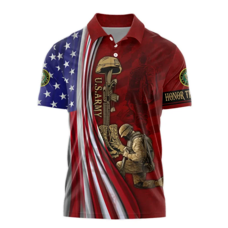 Veteran Us Flag Honor The Fallen U.S. Army Veterans All Over Prints Polo Shirt