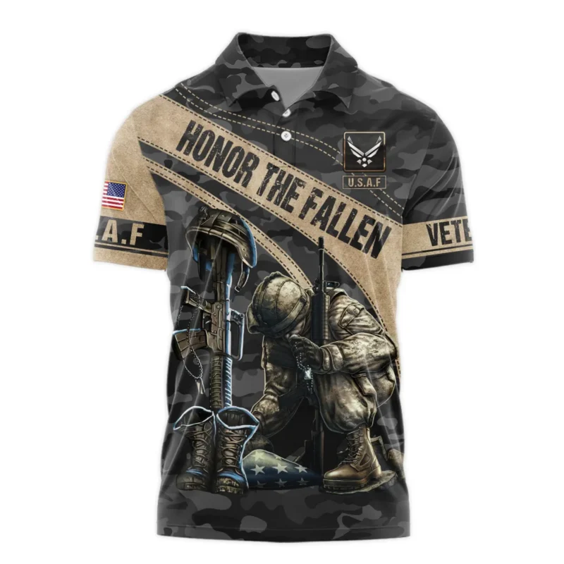 Veteran Camo Honor The Fallen U.S. Air Force Veterans All Over Prints Polo Shirt