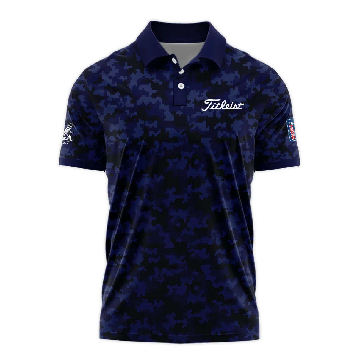 Golf 2024 PGA Championship Titleist Quarter-Zip Jacket Blue Camouflage Pattern Sport All Over Print Quarter-Zip Jacket