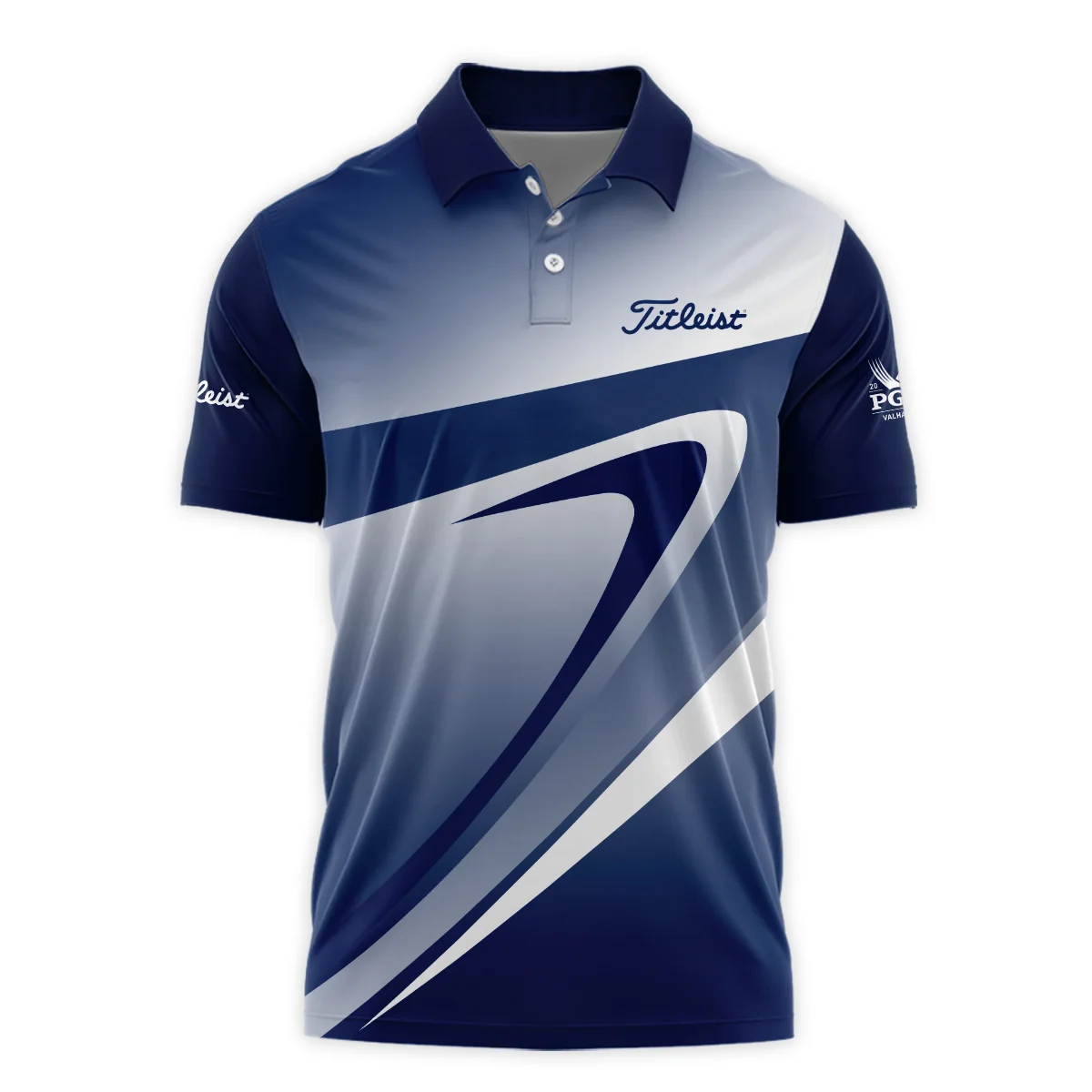 2024 PGA Championship Valhalla Dark Blue White Pattern Titleist Quarter-Zip Polo Shirt