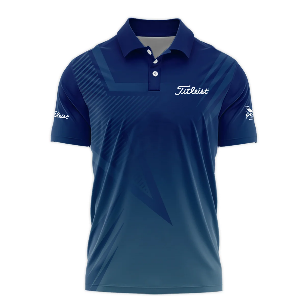 2024 PGA Championship Valhalla Golf Sport Titleist Long Polo Shirt Star Blue Gradient Straight Pattern Long Polo Shirt For Men