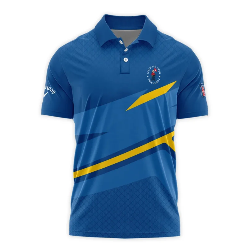 Callaway 124th U.S. Open Pinehurst Blue Yellow Mix Pattern Polo Shirt Style Classic