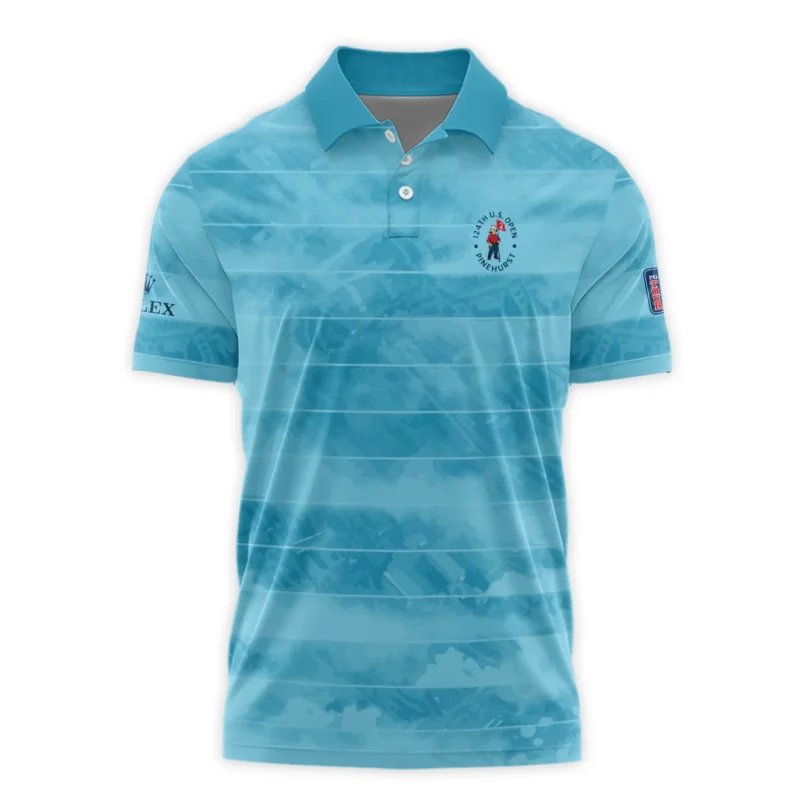 Rolex 124th U.S. Open Pinehurst Blue Abstract Background Line Polo Shirt Style Classic