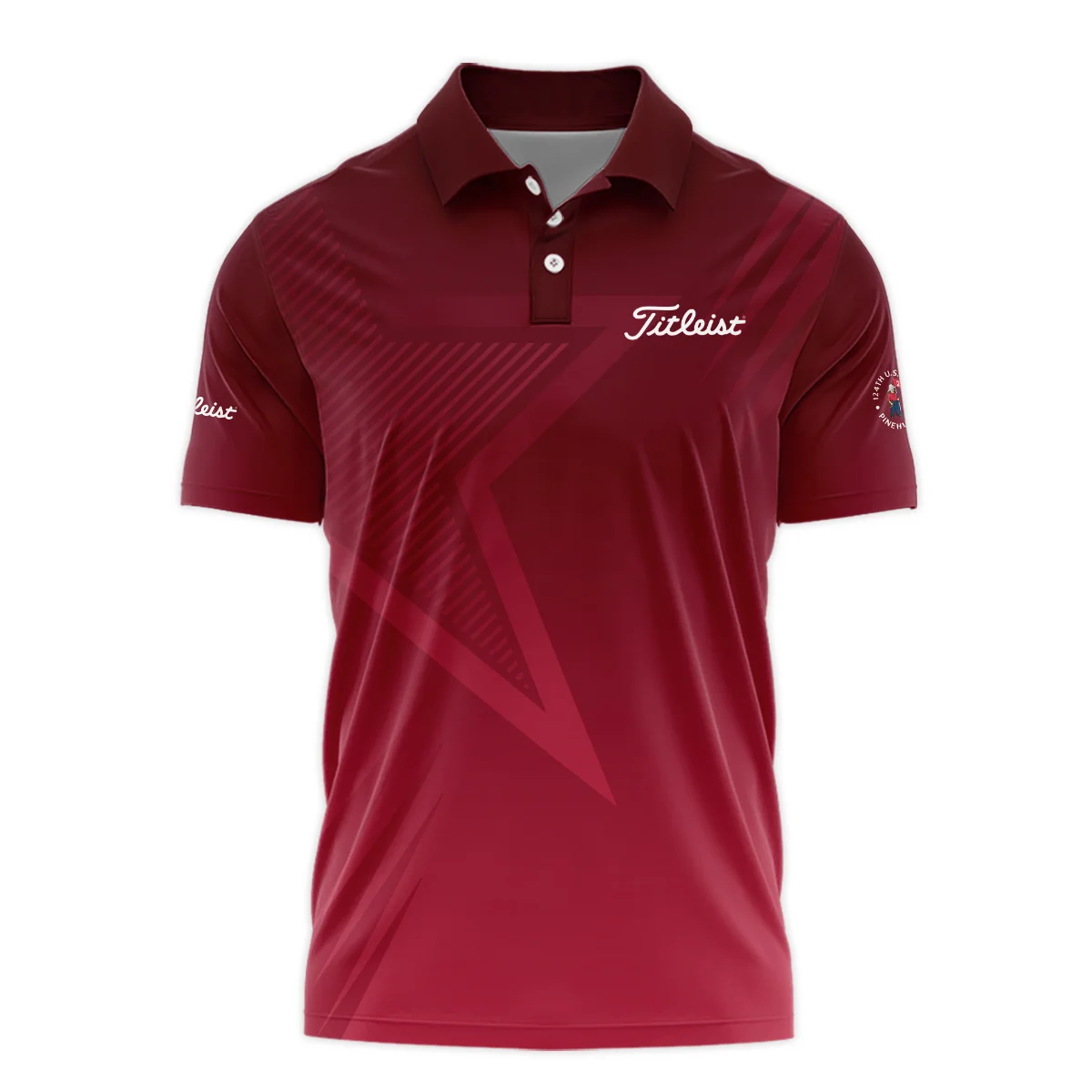 Titleist 124th U.S. Open Pinehurst Golf Sport Hawaiian Shirt Star Gradient Red Straight Pattern Oversized Hawaiian Shirt