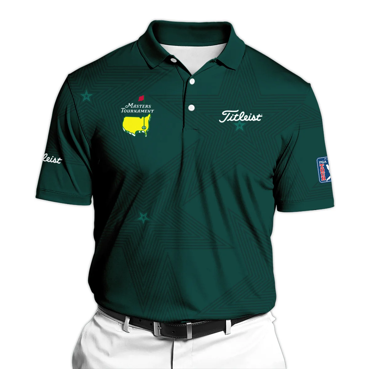 Golf Sport Masters Tournament Titleist Polo Shirt Sports Star Sripe Dark Green Polo Shirt For Men