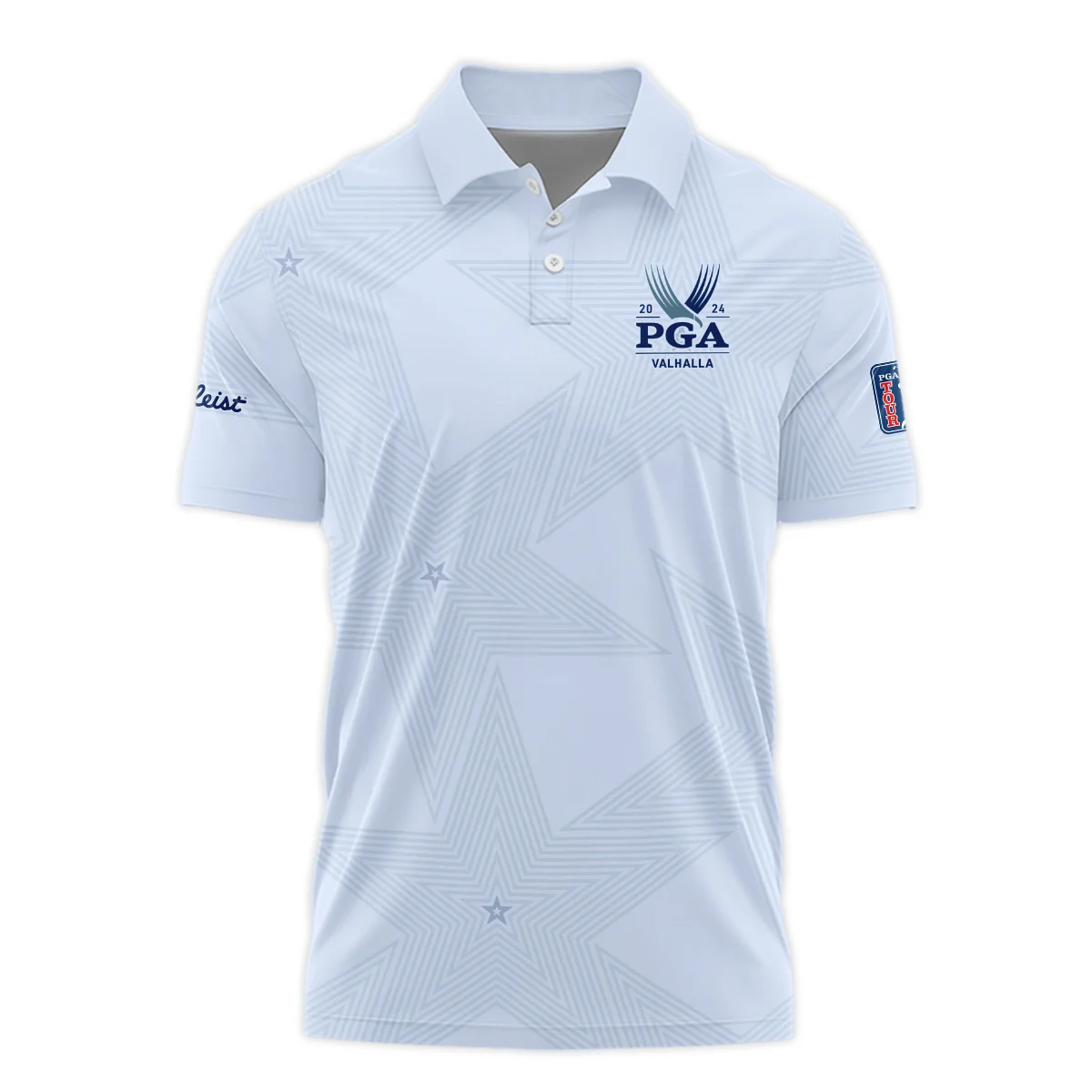 2024 PGA Championship Valhalla Golf Titleist Polo Shirt Stars Lavender Mist Golf Sports All Over Print Polo Shirt For Men