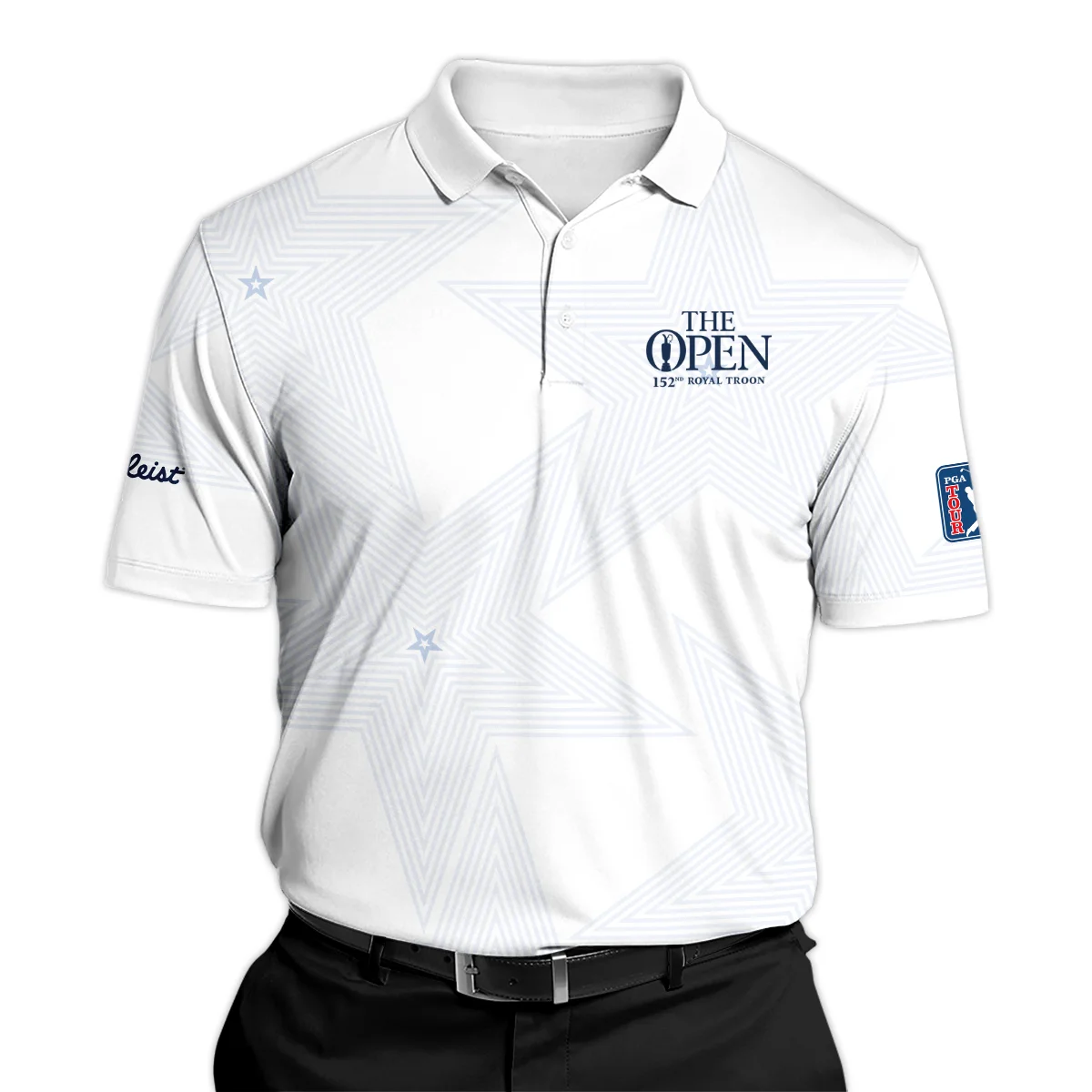 The 152nd Open Championship Golf Sport Titleist Zipper Polo Shirt Sports Star Sripe White Navy Zipper Polo Shirt For Men