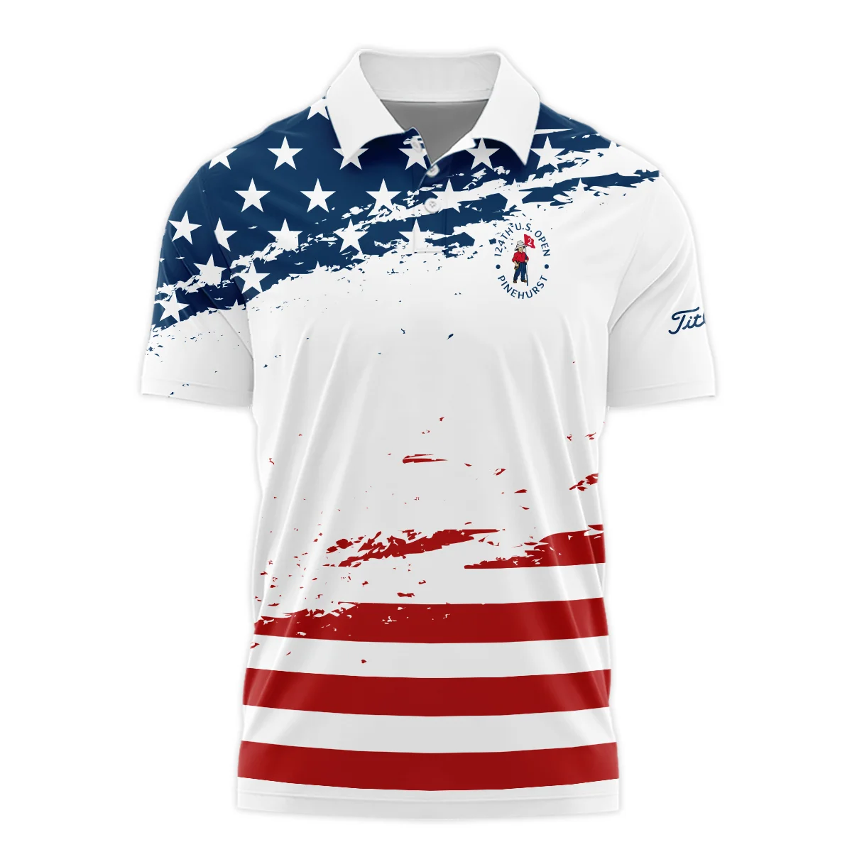 124th U.S. Open Pinehurst Special Version Titleist Polo Shirt Blue Red White Color Polo Shirt For Men