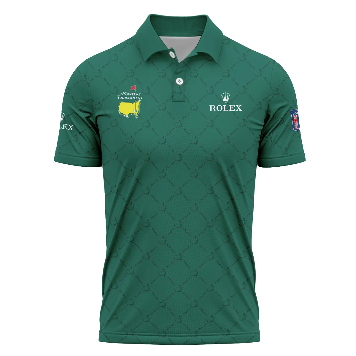 Golf Sport Pattern Color Green Mix Black Masters Tournament Rolex Vneck Polo Shirt Style Classic