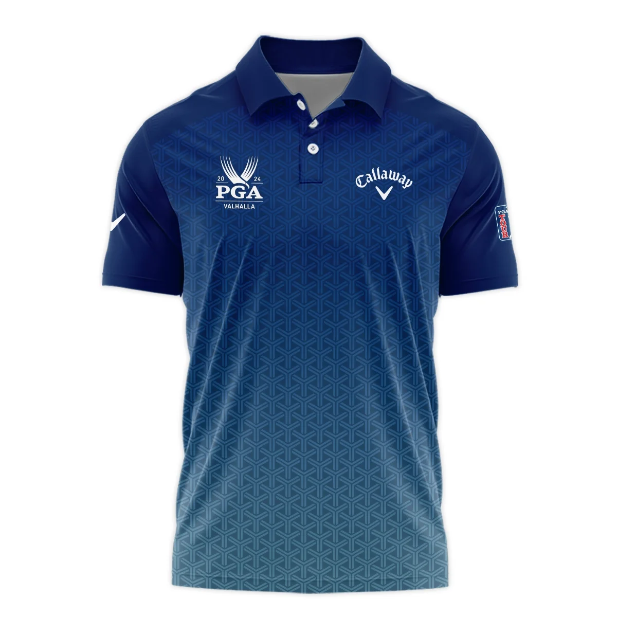 Golf Sport Pattern Blue Sport Uniform 2024 PGA Championship Valhalla Callaway Vneck Polo Shirt Style Classic