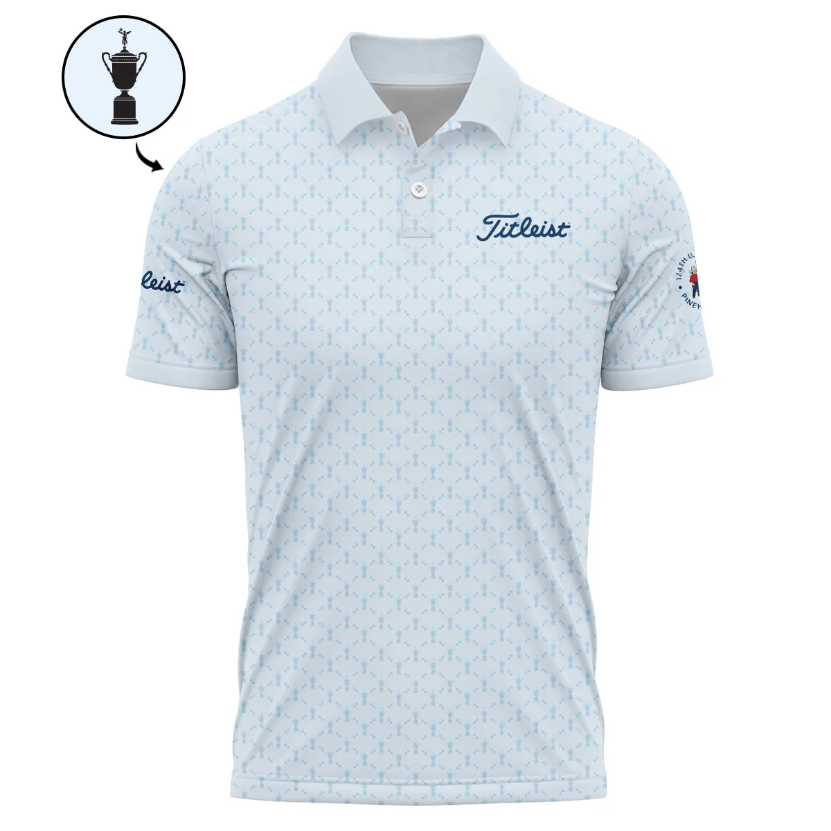 Golf Sport Pattern Blue Sport Uniform 124th U.S. Open Pinehurst Titleist Zipper Hoodie Shirt Style Classic