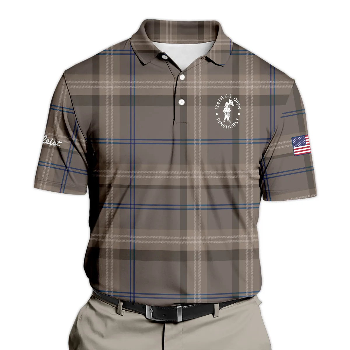 Golf Striped Polo Vintage Style 124th U.S. Open Pinehurst Titleist Quarter-Zip Jacket Style Classic