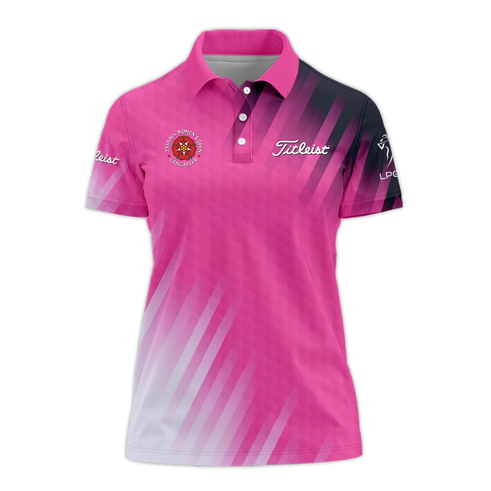 Golf 79th U.S. Women’s Open Lancaster Titleist Zipper Sleeveless Polo Shirt Pink Color All Over Print Zipper Sleeveless Polo Shirt For Woman