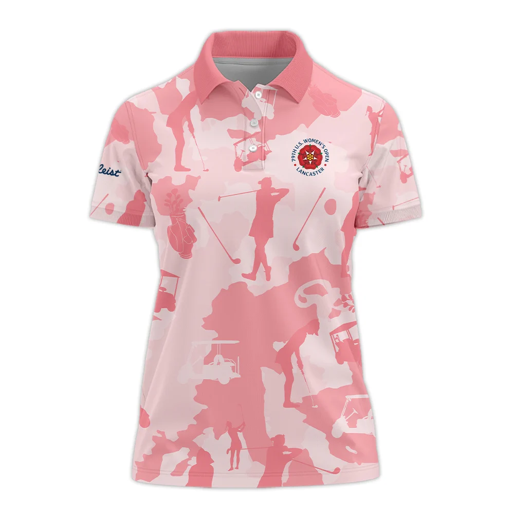 Camo Pink Color 79th U.s. Women Open Lancaster, Titleist Zipper Sleeveless Polo Shirt Golf Sport Zipper Sleeveless Polo Shirt
