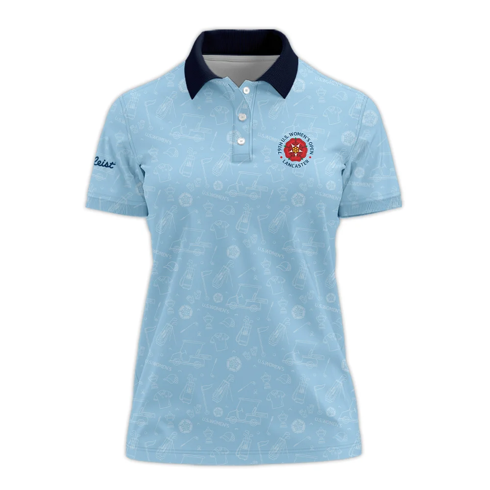 Golf Pattern Blue 79th U.S. Women’s Open Lancaster Titleist Polo Shirt Golf Sport All Over Print Polo Shirt For Woman