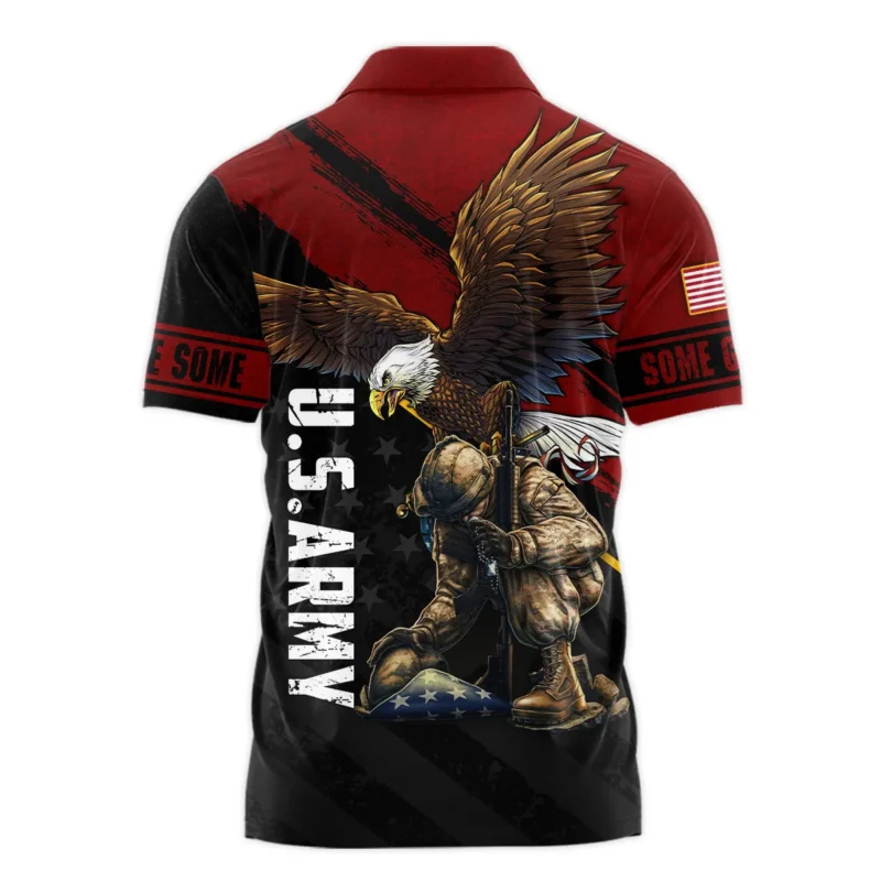 Veteran Eagle All Gave Some Some Gave All U.S. Army Veterans All Over Prints Zipper Polo Shirt