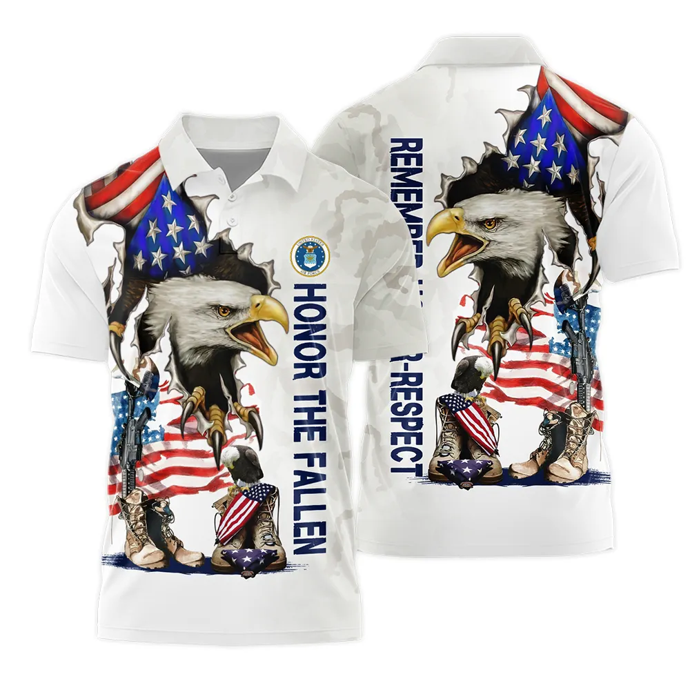 Veteran Remember Honor Respect U.S. Air Force Veterans All Over Prints Polo Shirt