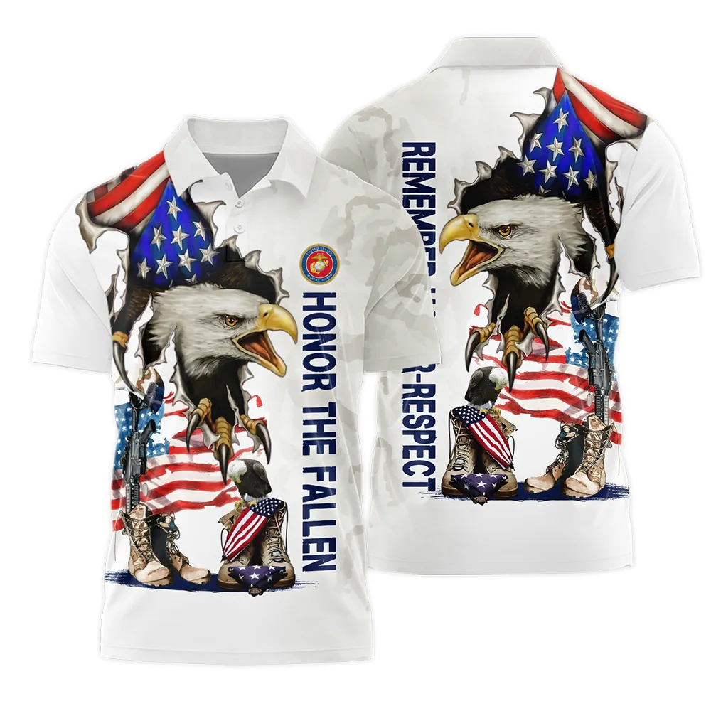 Veteran Remember Honor Respect U.S. Marine Corps Veterans All Over Prints Polo Shirt