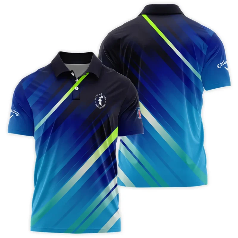 Callaway 124th U.S. Open Pinehurst Green Dark Blue Gradient Abstract Yellow Polo Shirt Style Classic