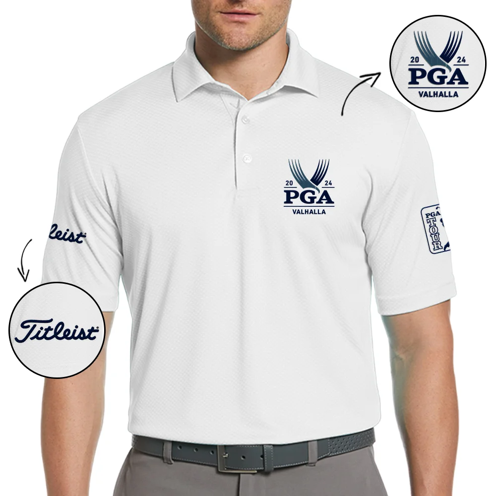 Embroidered Polo Titleist 2024 PGA Championship at Valhalla Embroidered Apparel PGA Tour