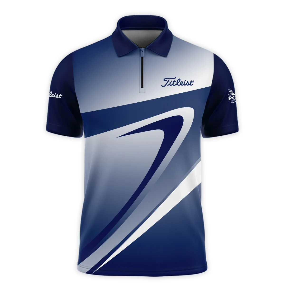 2024 PGA Championship Valhalla Dark Blue White Pattern Titleist Zipper Polo Shirt Style Classic