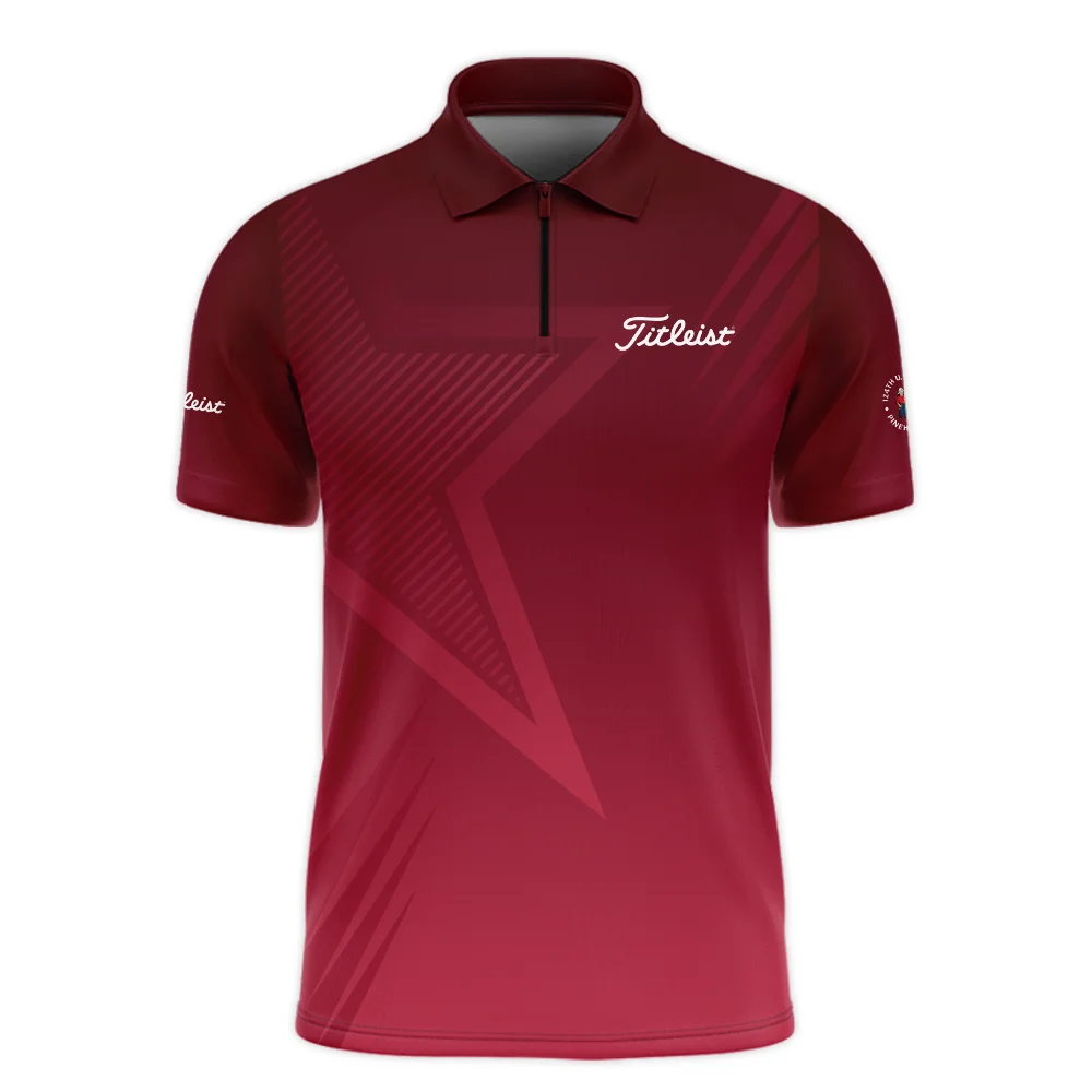 Titleist 124th U.S. Open Pinehurst Golf Sport Zipper Hoodie Shirt Star Gradient Red Straight Pattern Zipper Hoodie Shirt
