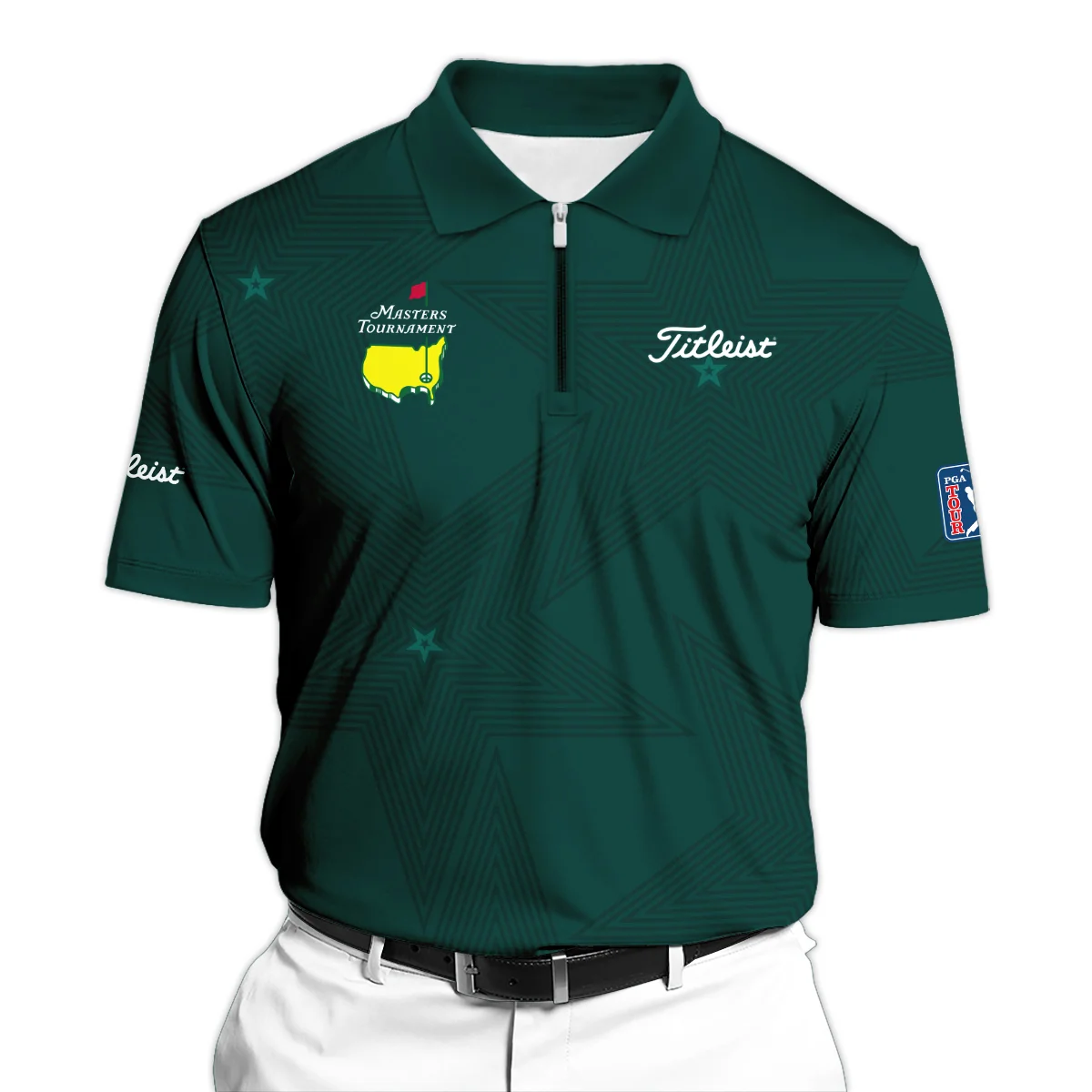 Golf Sport Masters Tournament Titleist Long Polo Shirt Sports Star Sripe Dark Green Long Polo Shirt For Men
