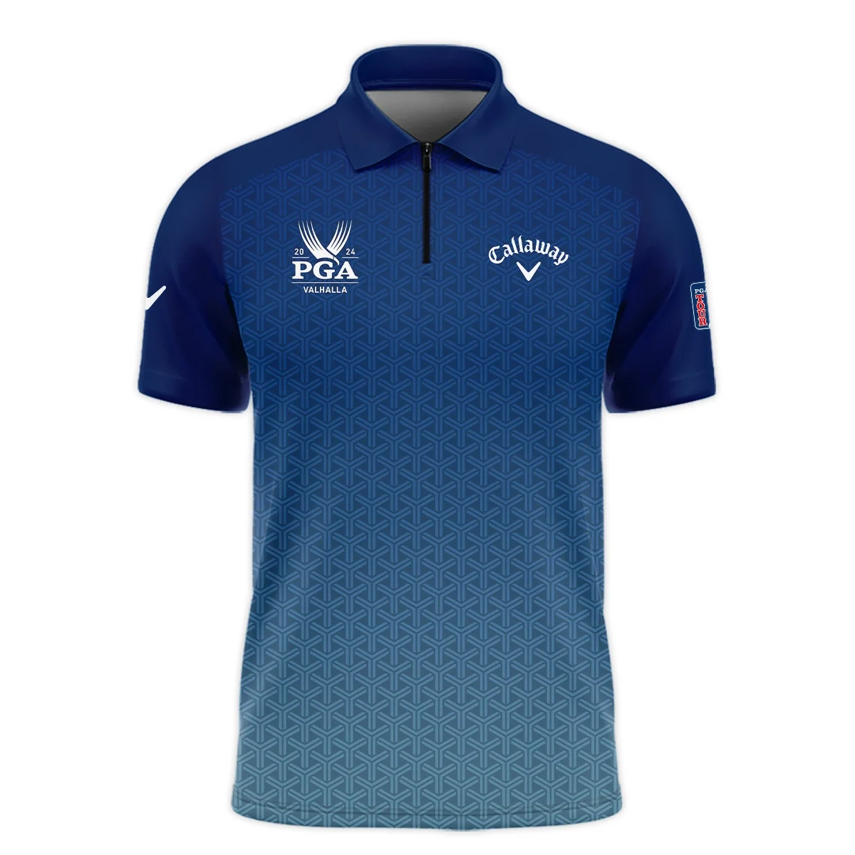 Golf Sport Pattern Blue Sport Uniform 2024 PGA Championship Valhalla Callaway Quarter-Zip Polo Shirt