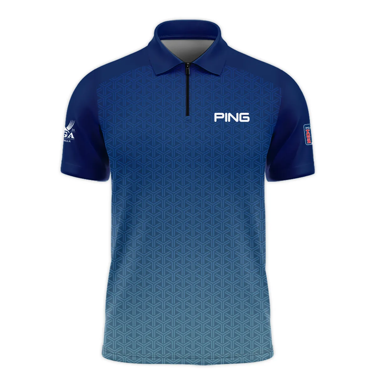 Golf Sport Pattern Blue Sport Uniform 2024 PGA Championship Valhalla Ping Zipper Polo Shirt Style Classic