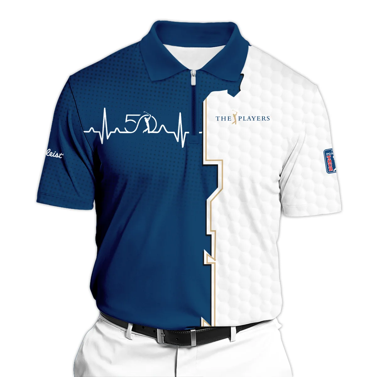Golf Heart Beat Navy Blue THE PLAYERS Championship Titleist Long Polo Shirt Style Classic Long Polo Shirt For Men