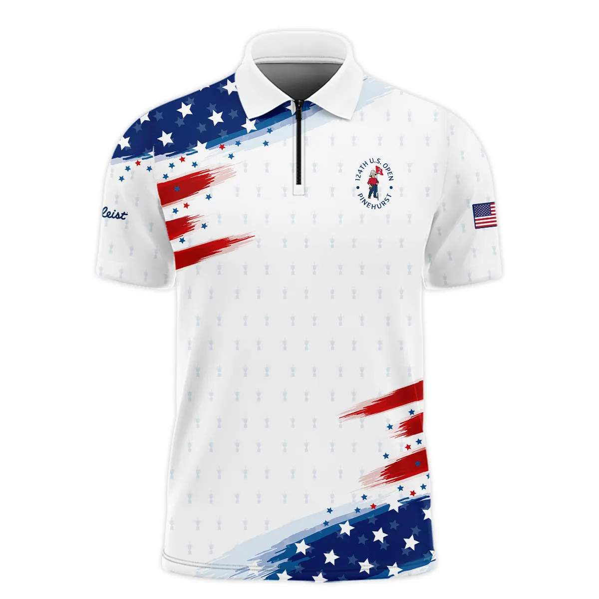 Golf Flag American Loves 124th U.S. Open Pinehurst Titleist Style Classic, Short Sleeve Round Neck Polo Shirt