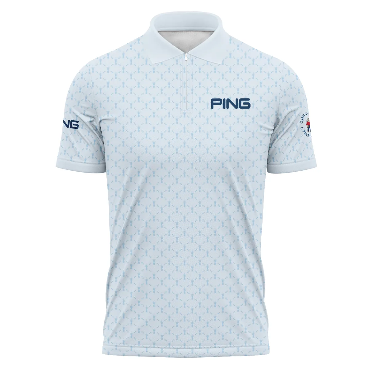 Golf Sport Pattern Blue Sport Uniform 124th U.S. Open Pinehurst Ping Zipper Polo Shirt Style Classic