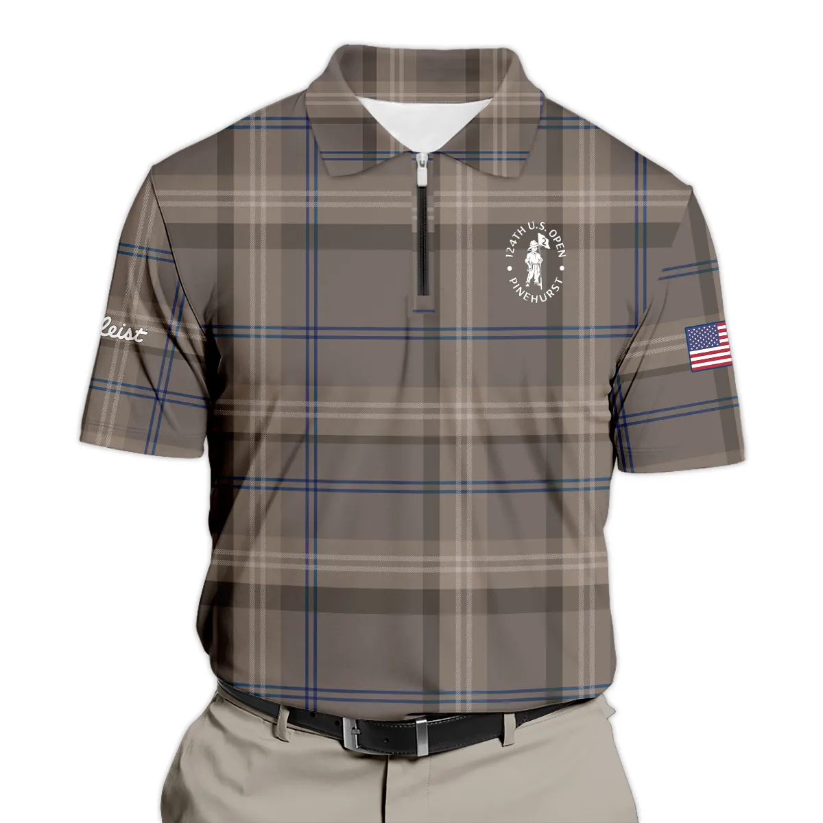 Golf Striped Polo Vintage Style 124th U.S. Open Pinehurst Titleist Long Polo Shirt Style Classic